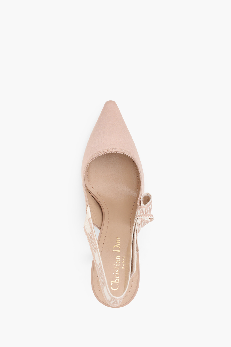 CHRISTIAN DIOR J'Adior Slingback Pumps 100mm in Nude Embroidered Satin and Cotton 3