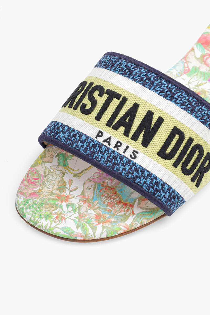 CHRISTIAN DIOR Dway D-Constellation Embroidered Mules in White Multicolor 4