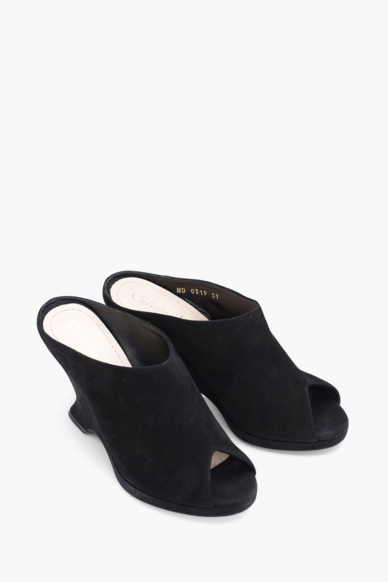 CHRISTIAN DIOR Absolu Open Toe Sandals 90mm in Black Suede 1