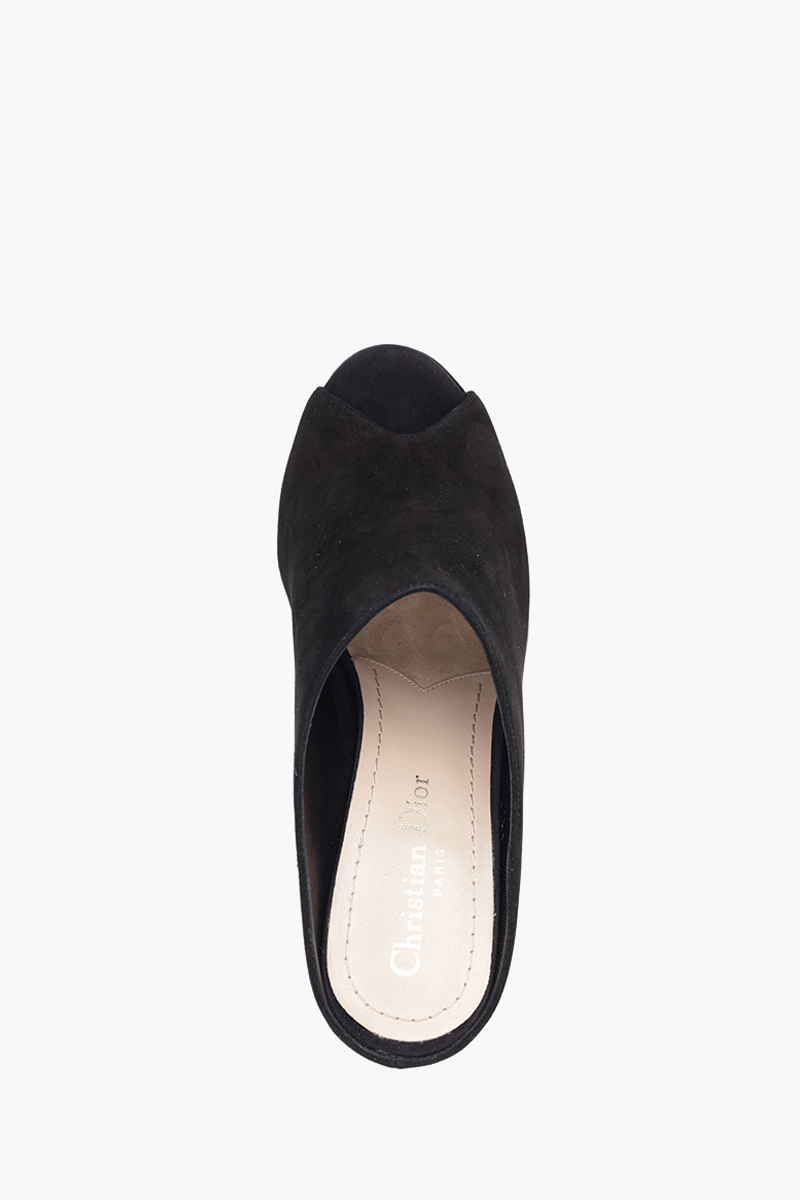 CHRISTIAN DIOR Absolu Open Toe Sandals 90mm in Black Suede 3