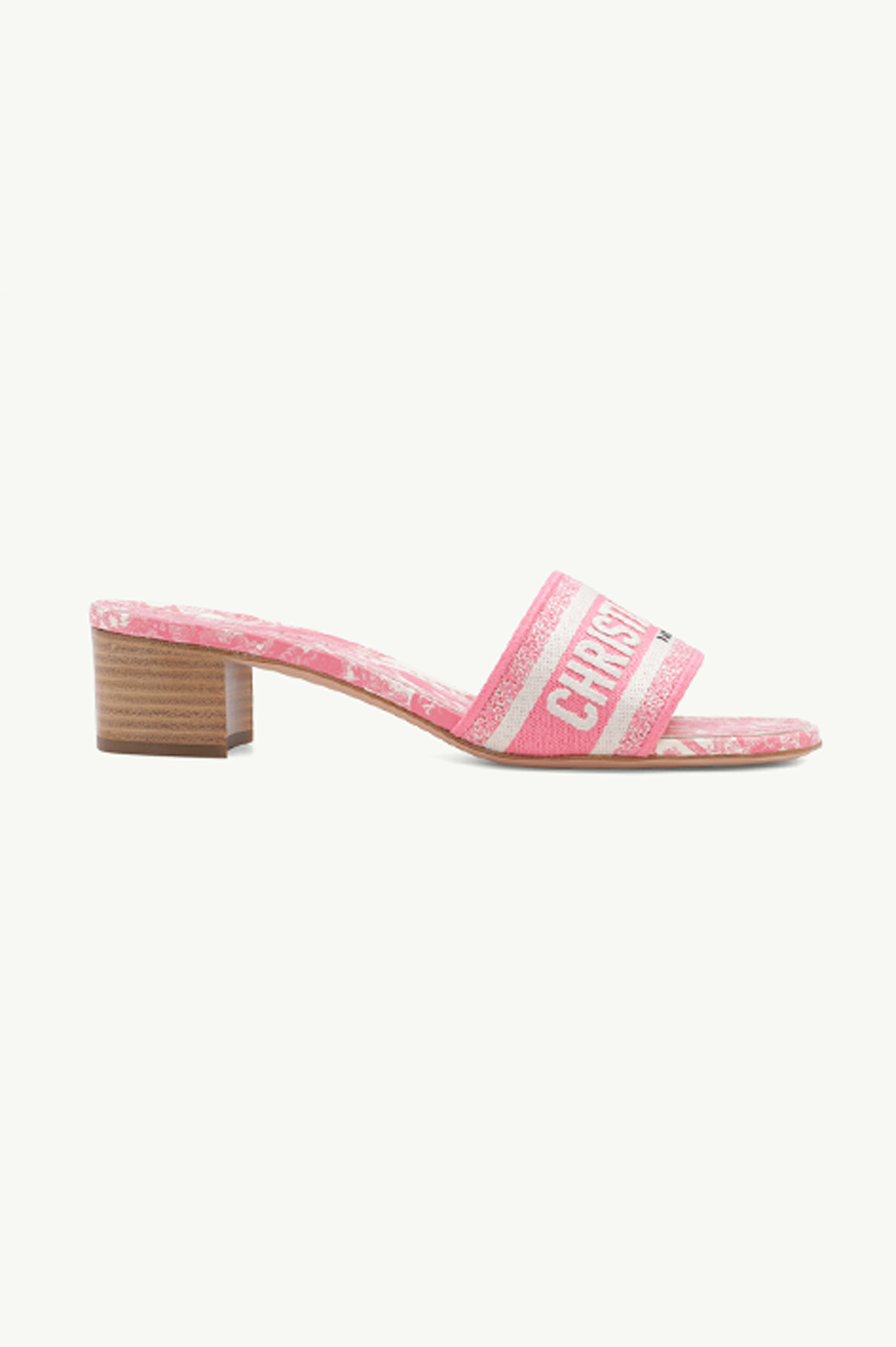 CHRISTIAN DIOR Dway Toile De Jouy Embroidered Mules 40mm in Peony Pink 0