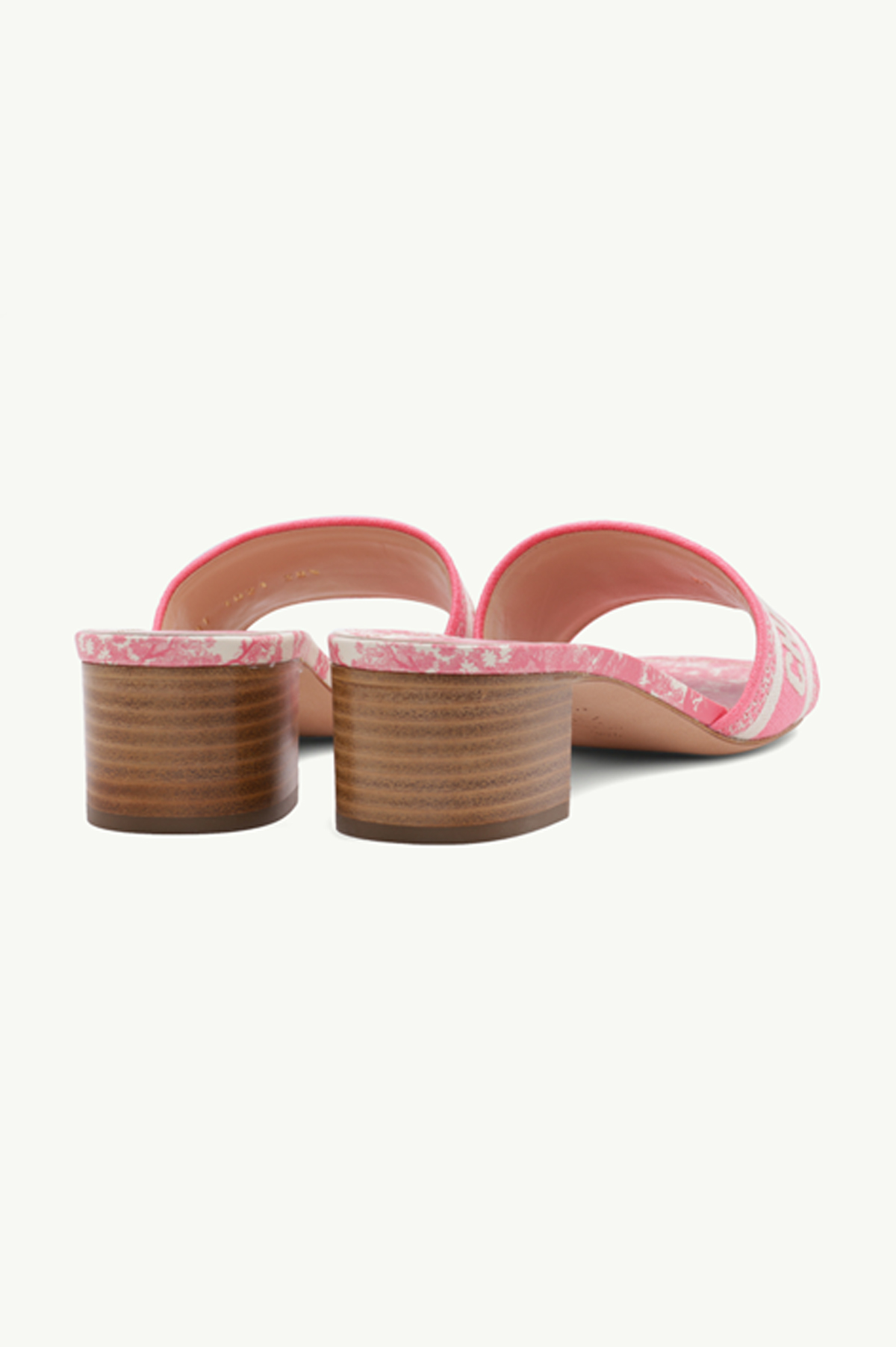 CHRISTIAN DIOR Dway Toile De Jouy Embroidered Mules 40mm in Peony Pink 2