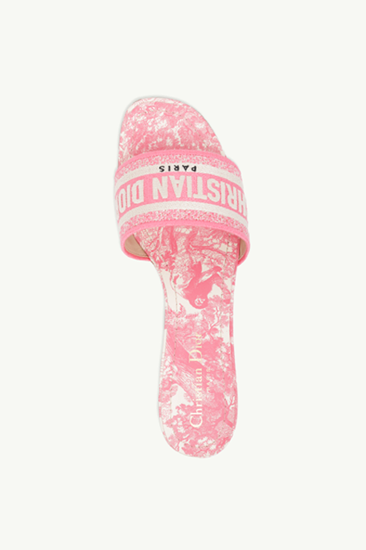 CHRISTIAN DIOR Dway Toile De Jouy Embroidered Mules 40mm in Peony Pink 3