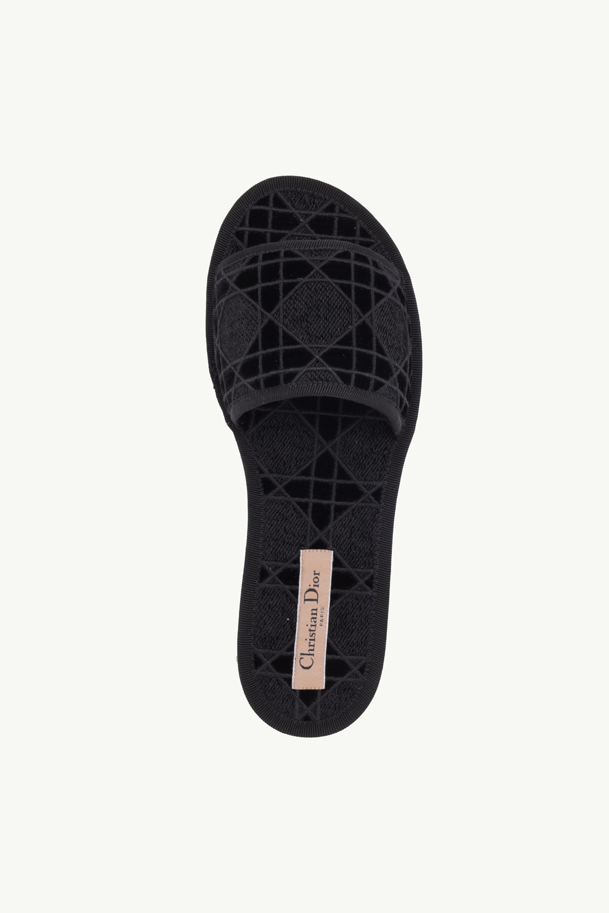 CHRISTIAN DIOR Chez Moi Slide in Black Cannage Embroidered Velvet 3