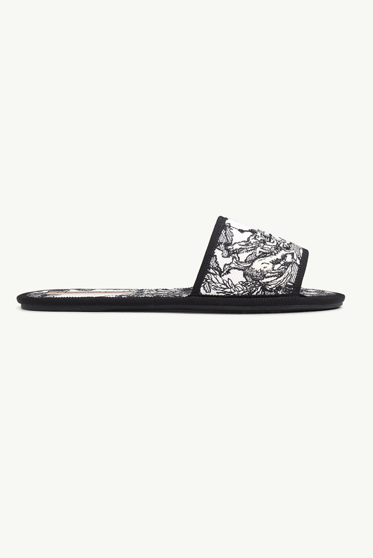 CHRISTIAN DIOR Zodiac Embroidered Chez Moi Slide in Black/White 0