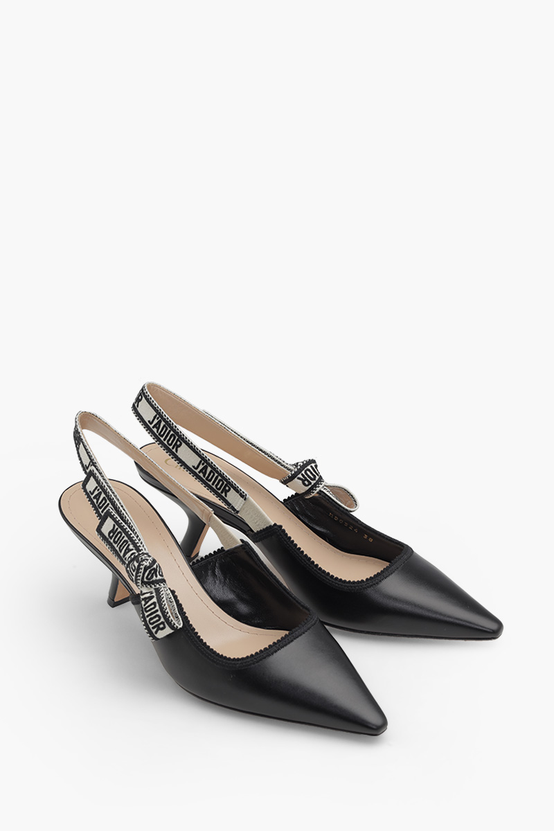 CHRISTIAN DIOR J'adior Slingback Pumps 65mm in Black Calfskin 1