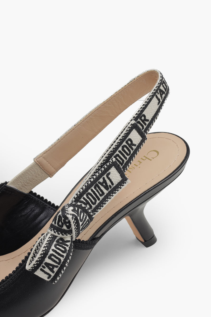 CHRISTIAN DIOR J'adior Slingback Pumps 65mm in Black Calfskin 4