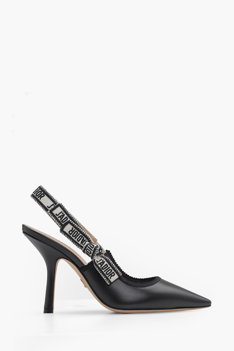 CHRISTIAN DIOR J'adior Slingback Pumps 100mm in Black Calfskin 0