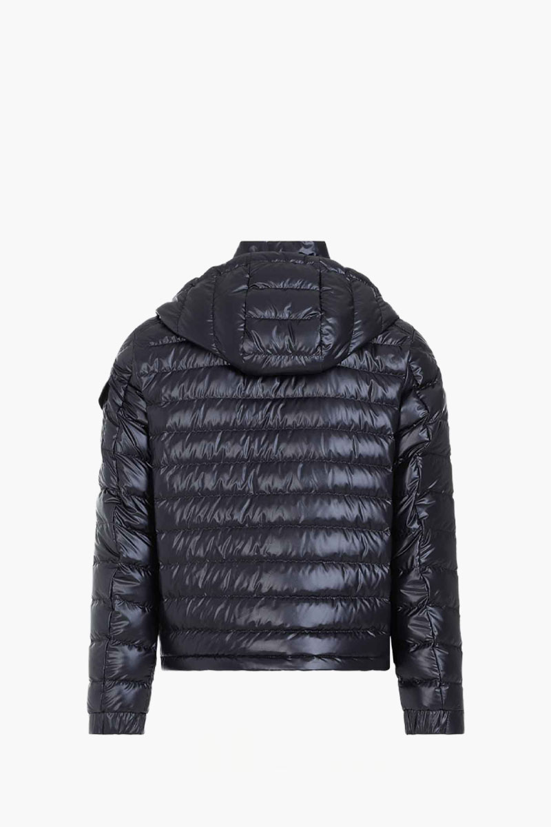 MONCLER Men Lauros Short Hooded Down Jacket in Blue Nylon 1