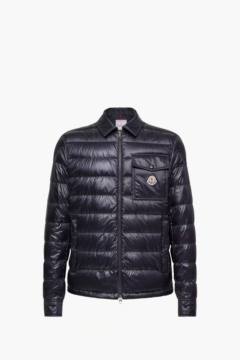 MONCLER Men Mourillon Short Down Jacket in Blue Nylon 0