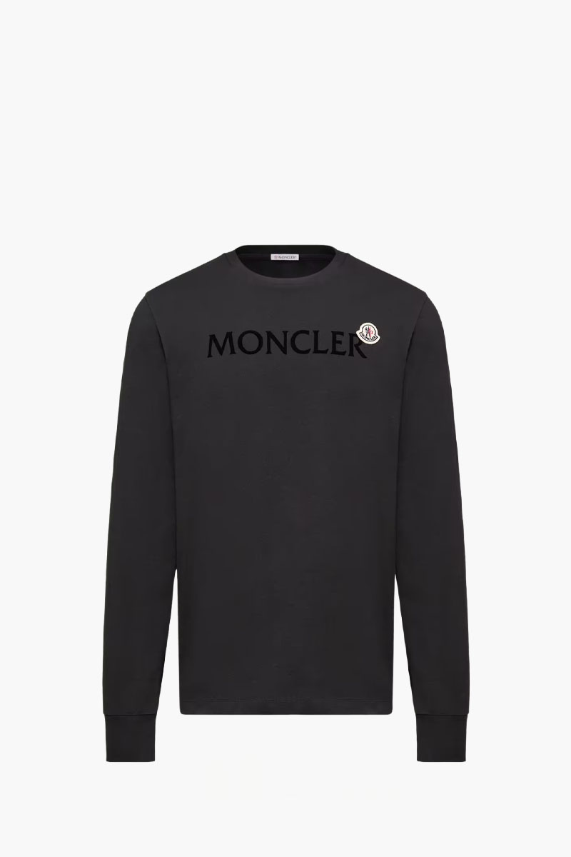 MONCLER Men Logo Long Sleeve T-Shirt in Black Cotton 0