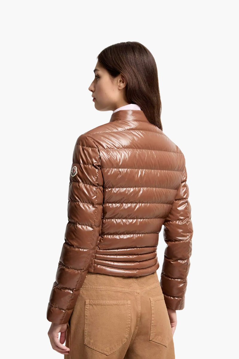 MONCLER Women Pappilion Short Butterfly Puffer Jacket in Brown Nylon 2