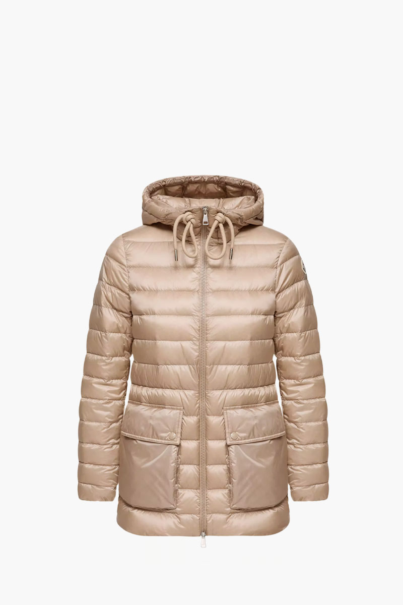 MONCLER Women Jasmin Short Down Jacket in Light Beige Nylon 0