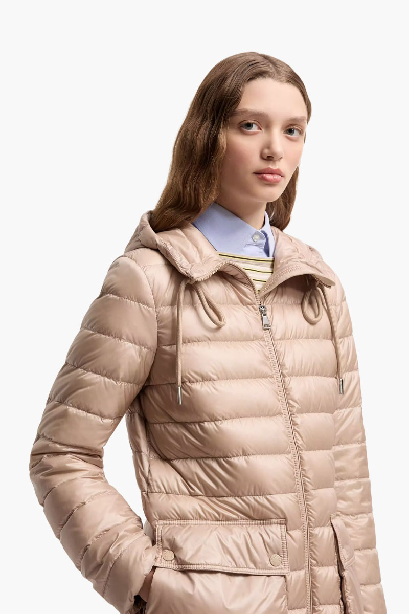 MONCLER Women Jasmin Short Down Jacket in Light Beige Nylon 3