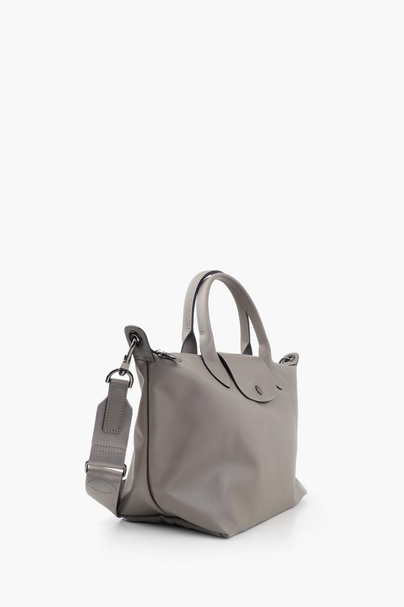 LONGCHAMP Small Le Pliage Xtra Handbag in Turtledove Cowhide Leather 1