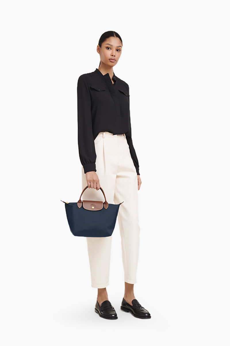 LONGCHAMP Small Le Pliage Top Handle Bag in Marine 4