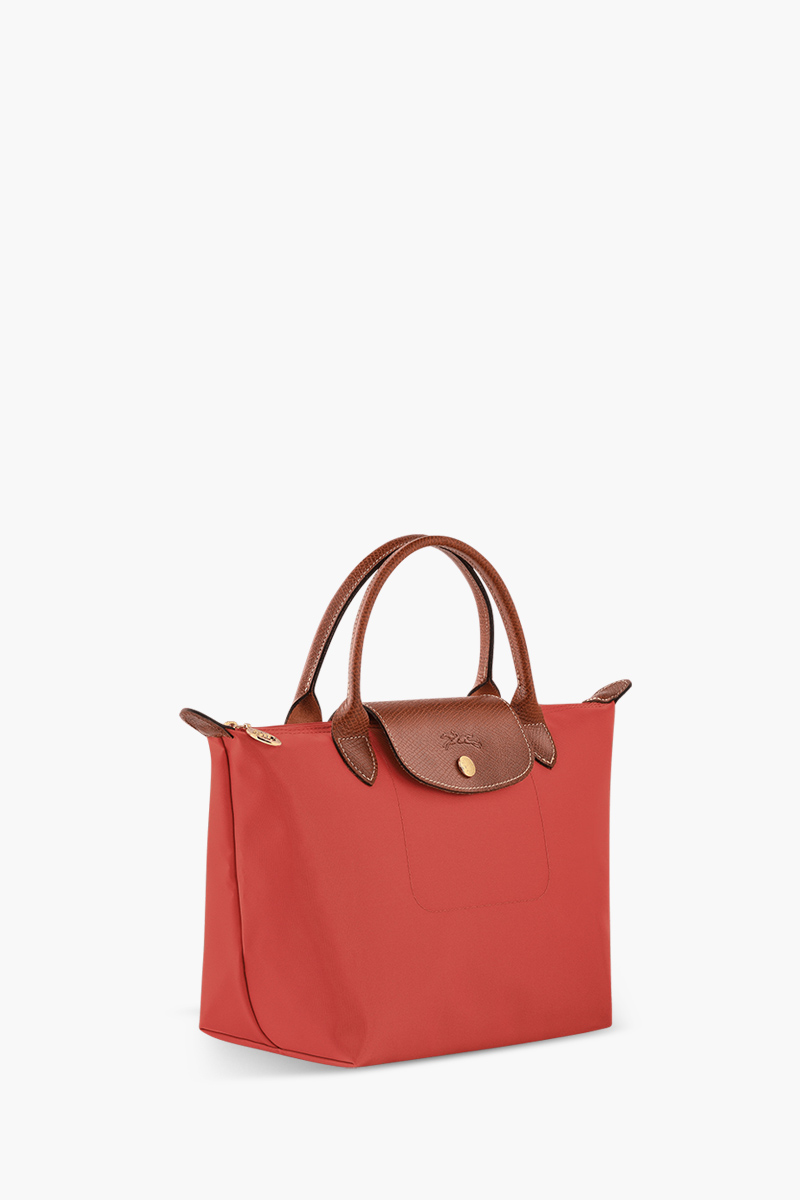 LONGCHAMP Small Le Pliage Top Handle Bag in Tomato 2