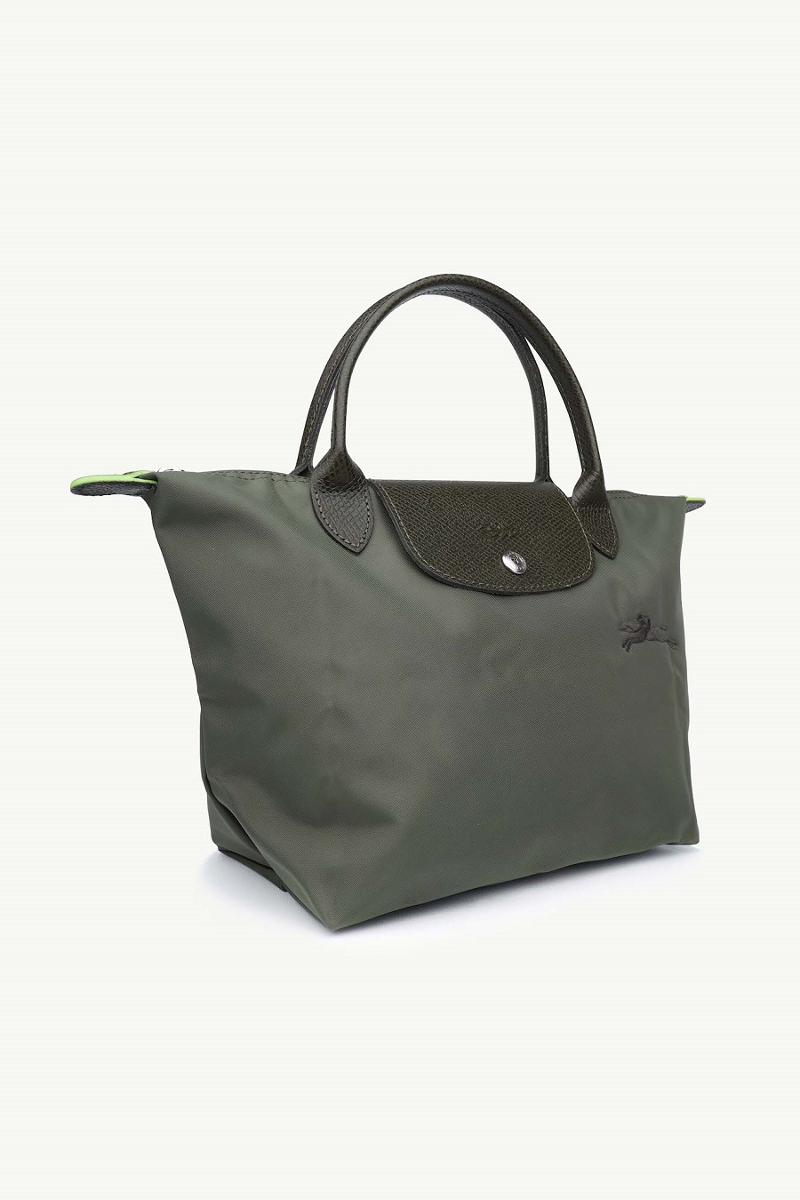 LONGCHAMP Small Le Pliage Green Top Handle Bag in Forest Recycled Canvas 2