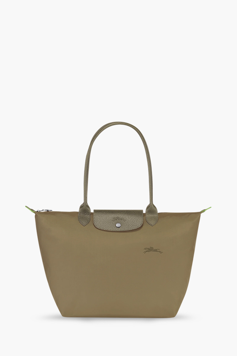 LONGCHAMP Large Le Pliage Green Shoulder Bag in Artichoke Recycled Canvas 0