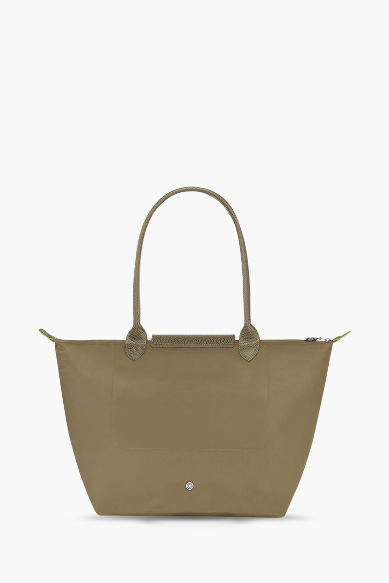 LONGCHAMP Large Le Pliage Green Shoulder Bag in Artichoke Recycled Canvas 1