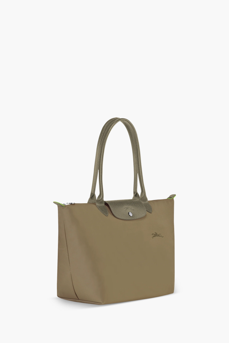 LONGCHAMP Large Le Pliage Green Shoulder Bag in Artichoke Recycled Canvas 2