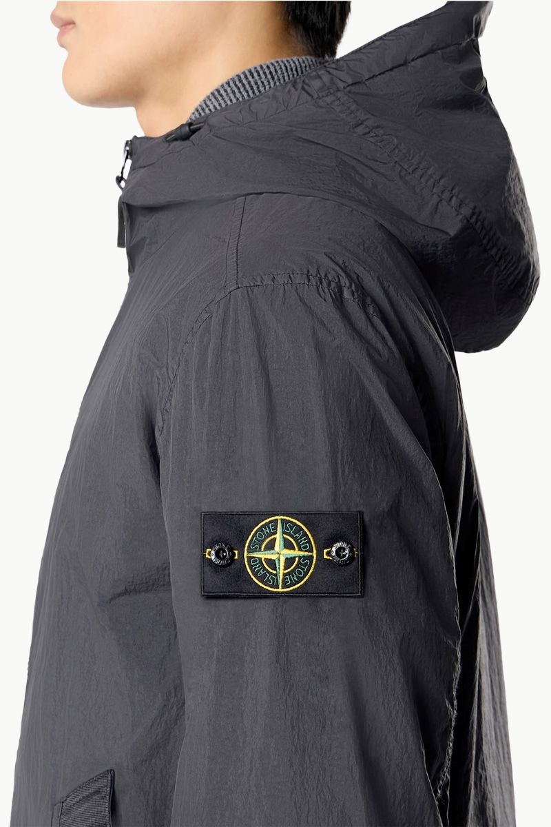 STONE ISLAND Men Garment Dyed Crinkle Reps Ny Jacket in Black Nylon 3