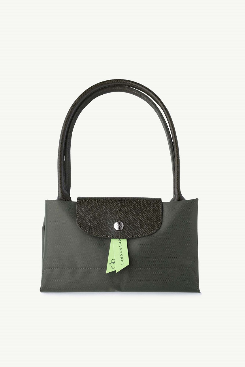 LONGCHAMP Medium Le Pliage Green Shoulder Bag in Forest Recycled Canvas 3
