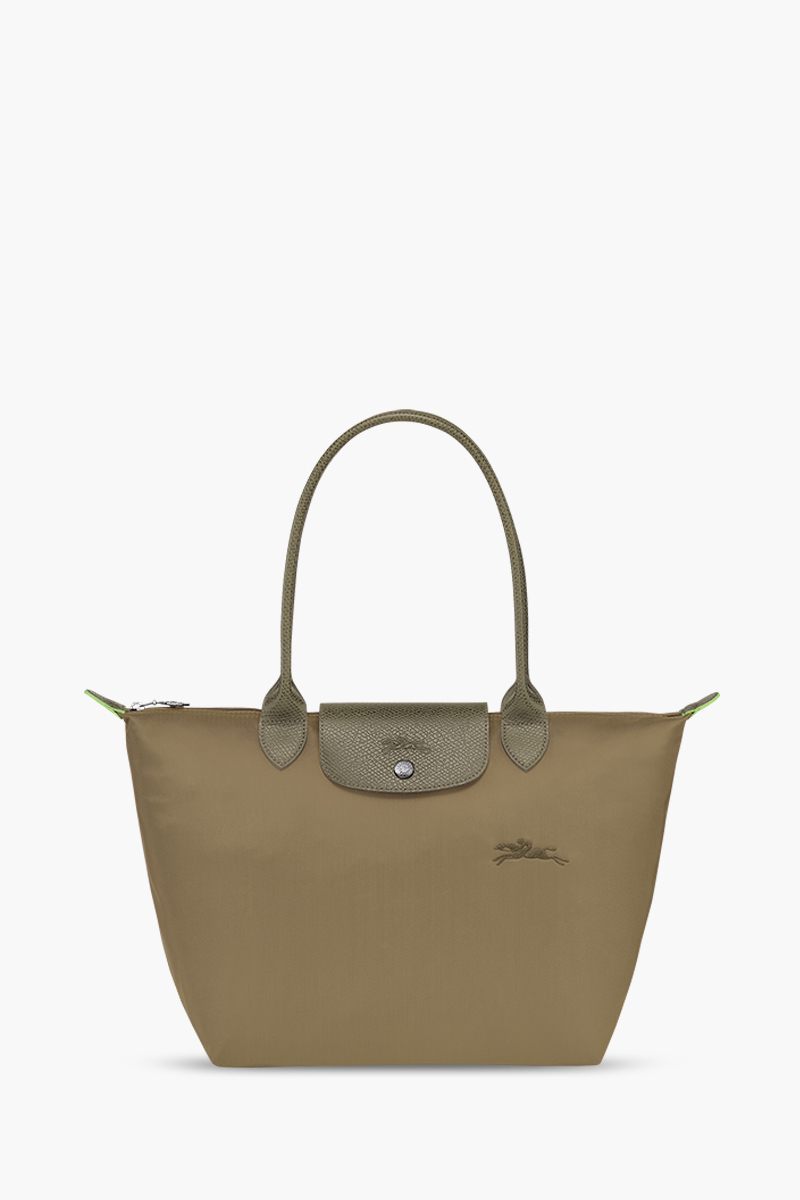 LONGCHAMP Medium Le Pliage Green Shoulder Bag in Artichoke Recycled Canvas 0
