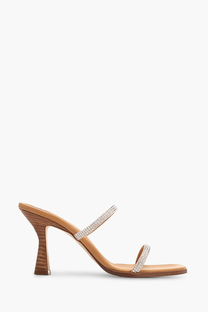 LOEWE Women Strappy Sandals 90mm in Plata/Silver with Crystals 0