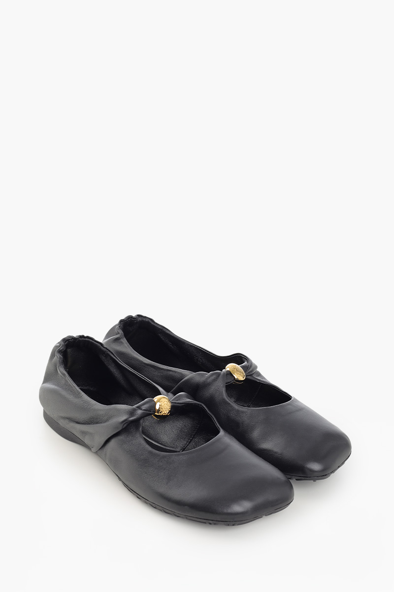 LOEWE Pebble Soft Ballerina in Black Nappa Lambskin 2