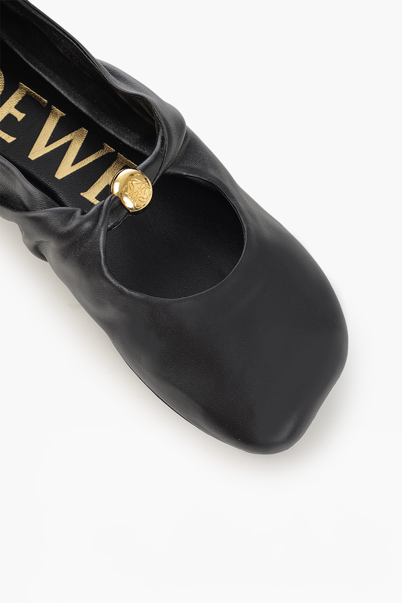 LOEWE Pebble Soft Ballerina in Black Nappa Lambskin 3