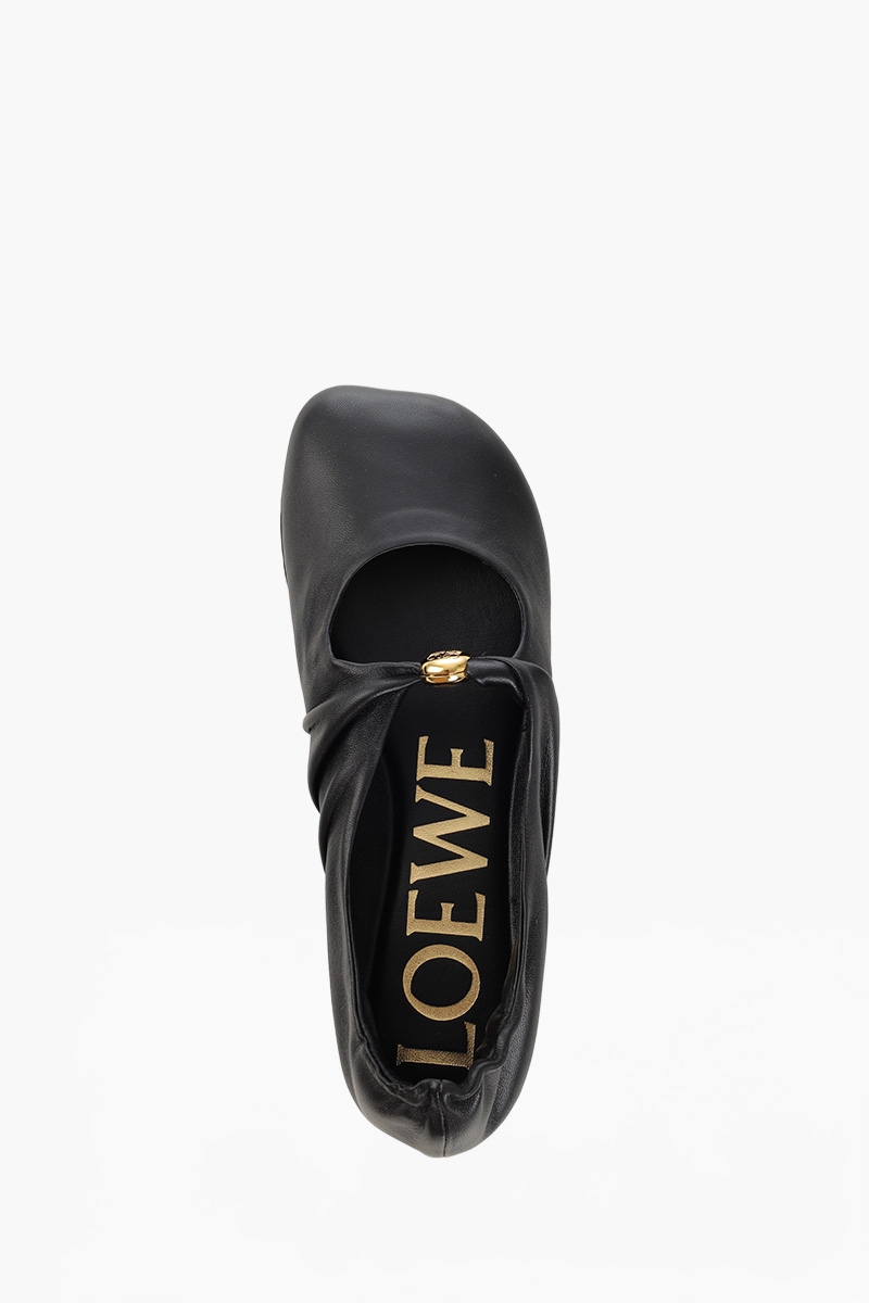 LOEWE Pebble Soft Ballerina in Black Nappa Lambskin 4