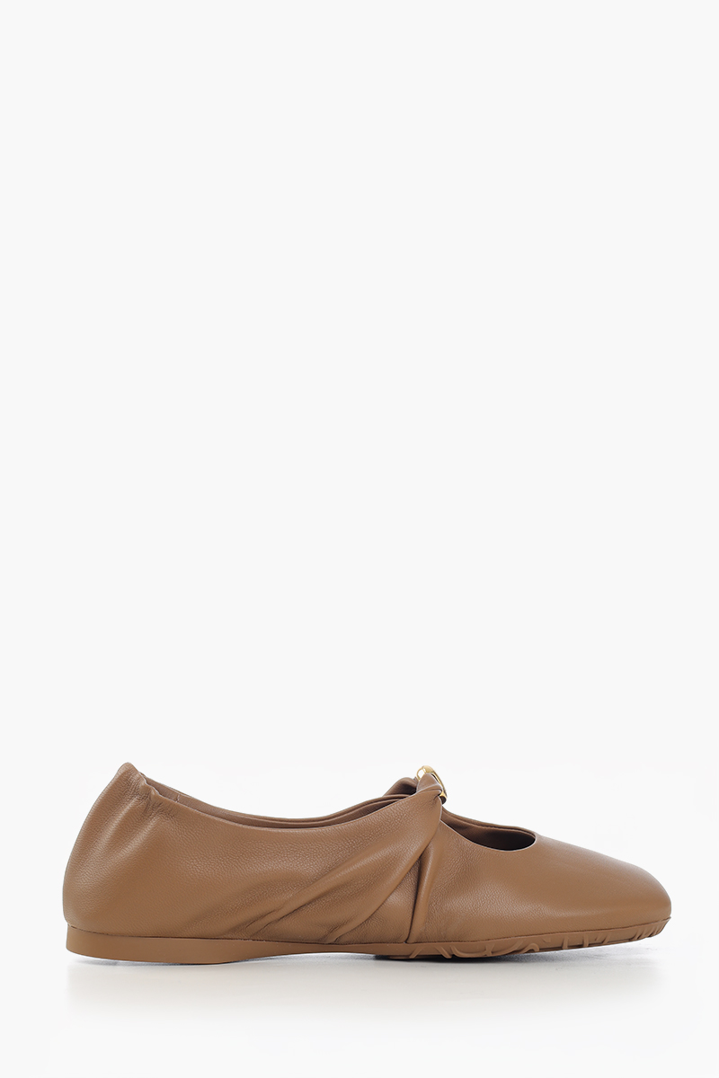 LOEWE Pebble Soft Ballerina in Oak Nappa Lambskin 0