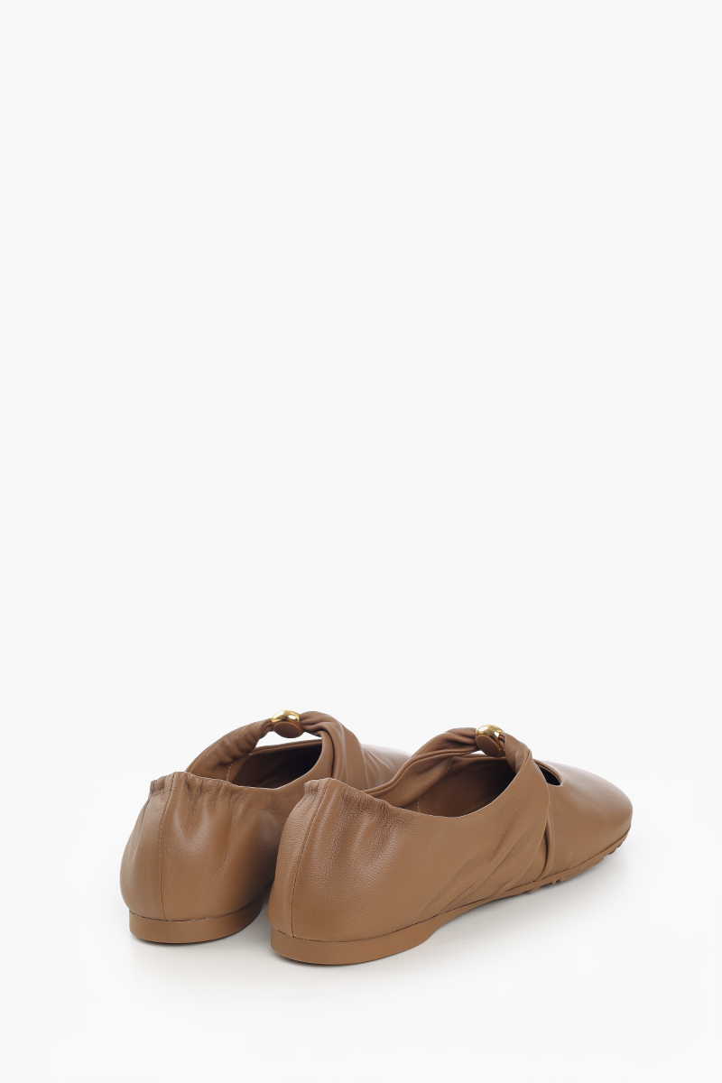 LOEWE Pebble Soft Ballerina in Oak Nappa Lambskin 1