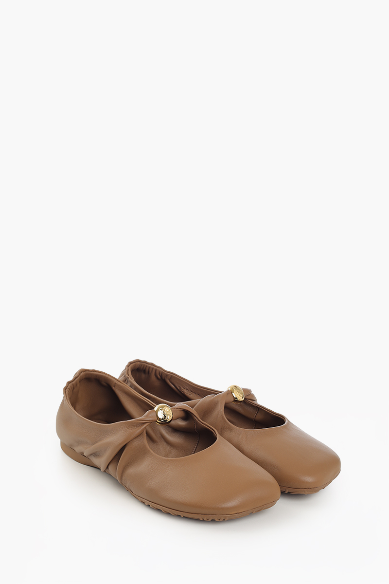 LOEWE Pebble Soft Ballerina in Oak Nappa Lambskin 2