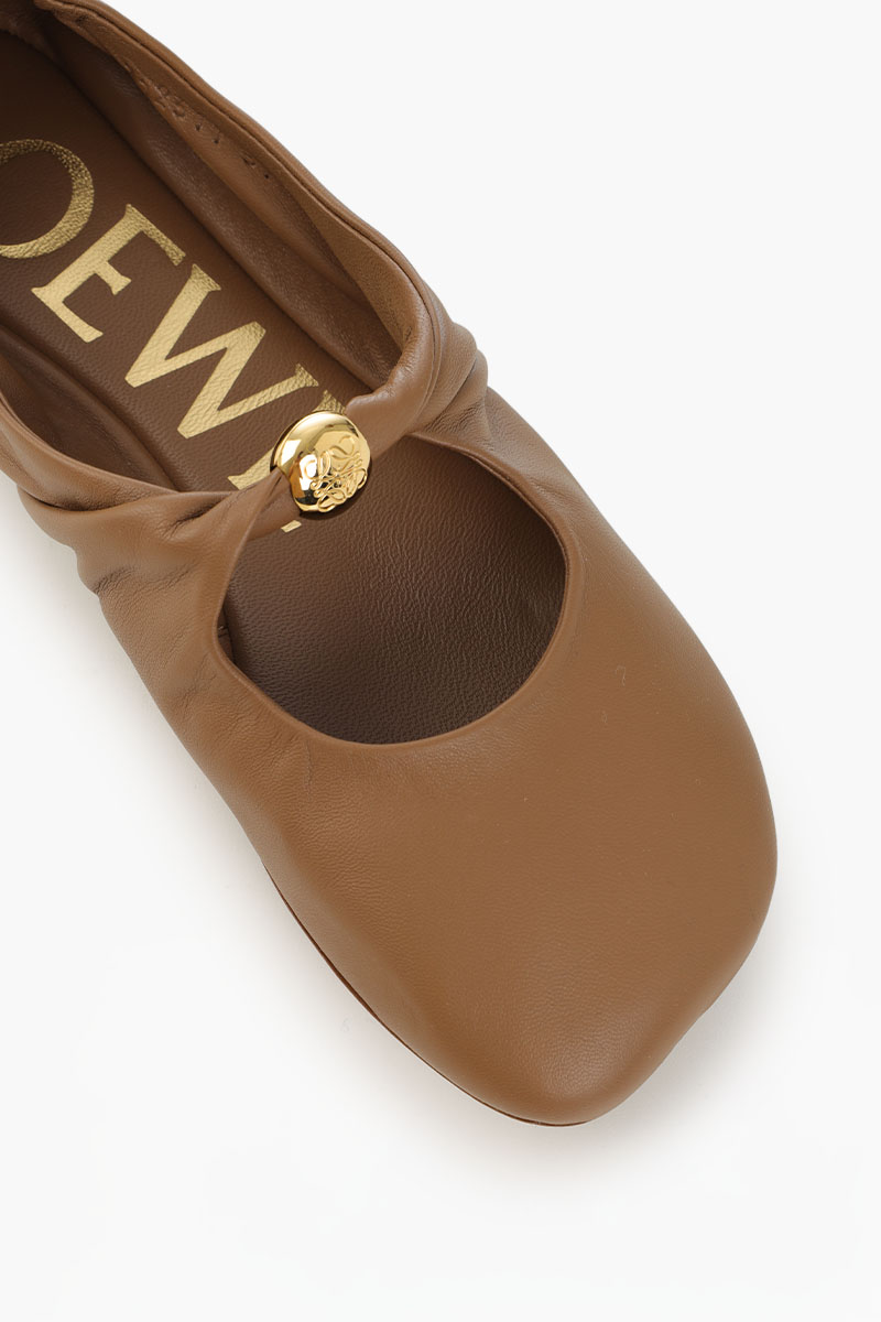 LOEWE Pebble Soft Ballerina in Oak Nappa Lambskin 3