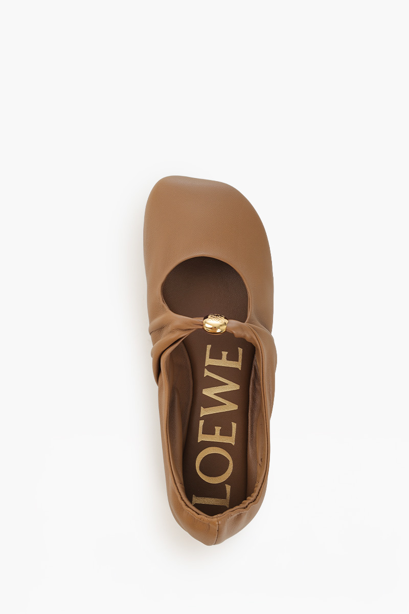 LOEWE Pebble Soft Ballerina in Oak Nappa Lambskin 4
