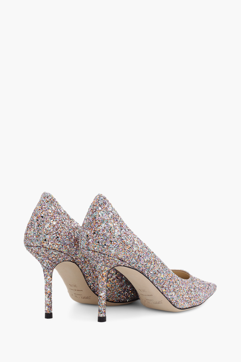 JIMMY CHOO Love Pumps 85mm in Mochi Luminous Glow-In-The-Dark Glitter with JC Button 2