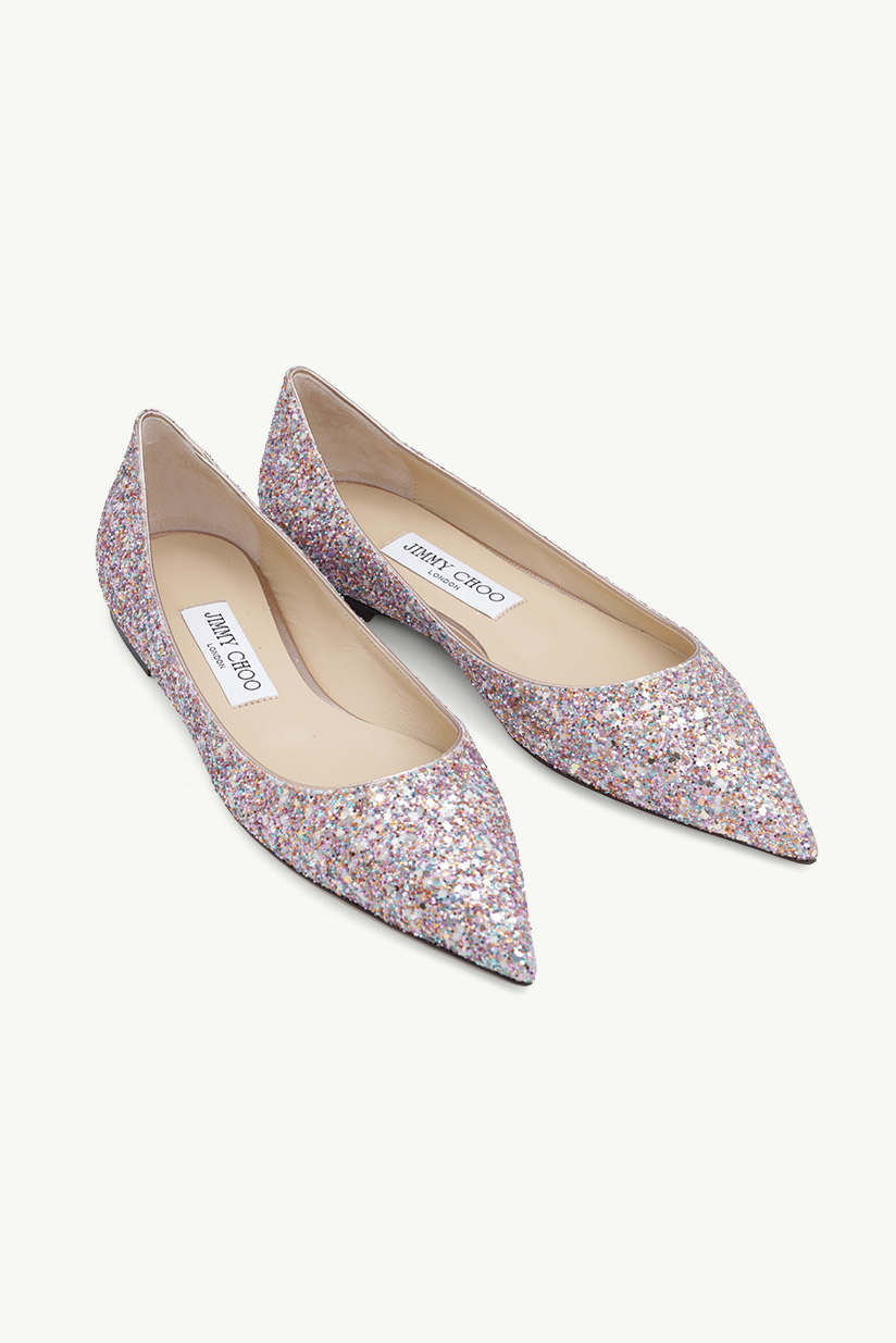 JIMMY CHOO Love Ballerina in Mochi Luminous Glow-in-the-Dark Glitter with JC Button 1