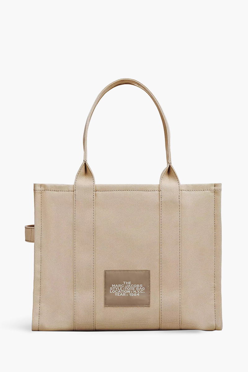 MARC JACOBS Large Traveler Tote Bag in Beige Canvas 1