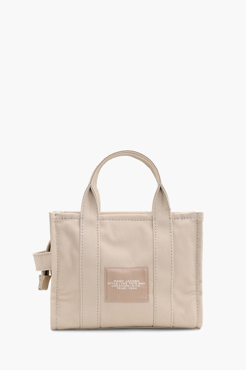 MARC JACOBS Mini Traveler Tote Bag in Beige Canvas 1