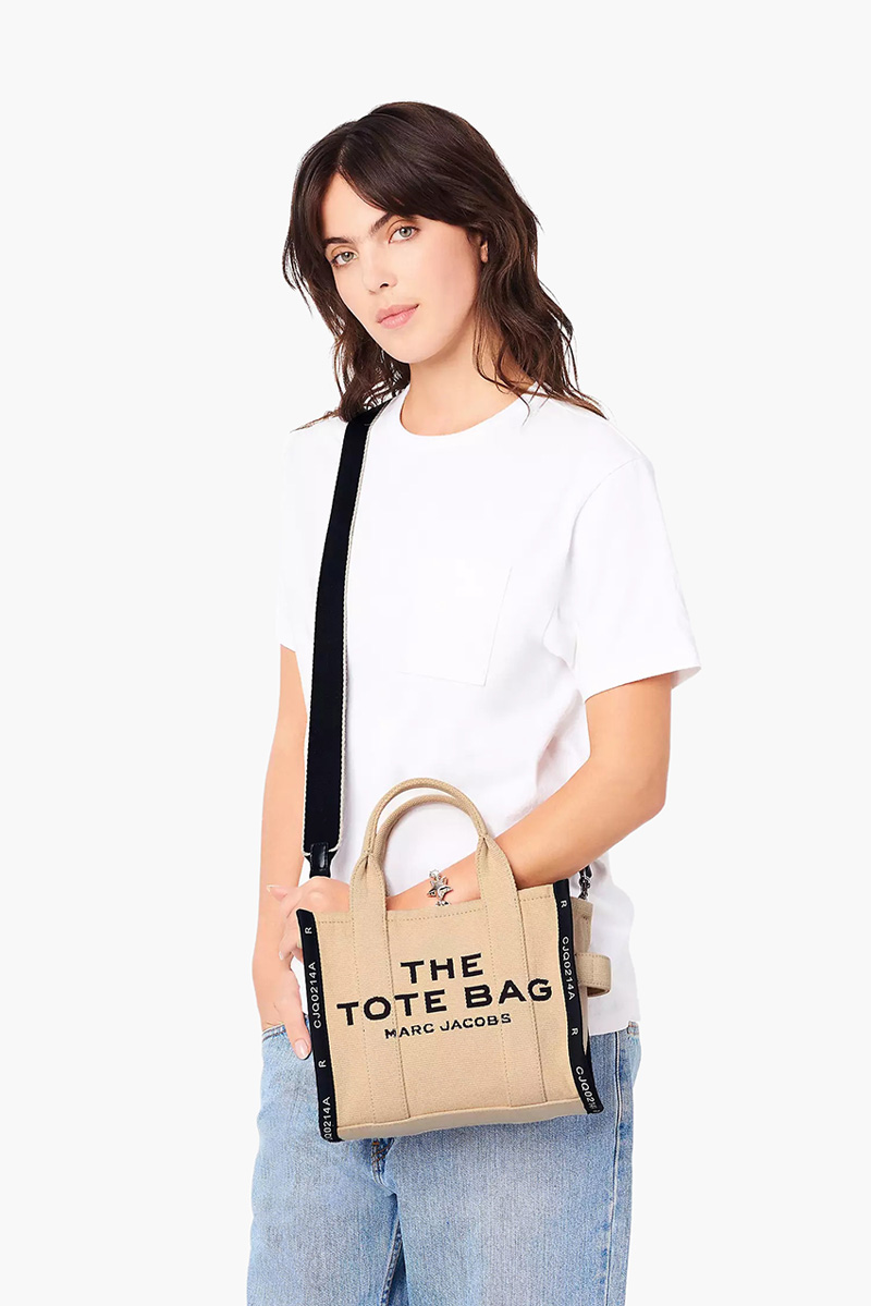 MARC JACOBS Mini The Jacquard Tote Bag in Warm Sand 4