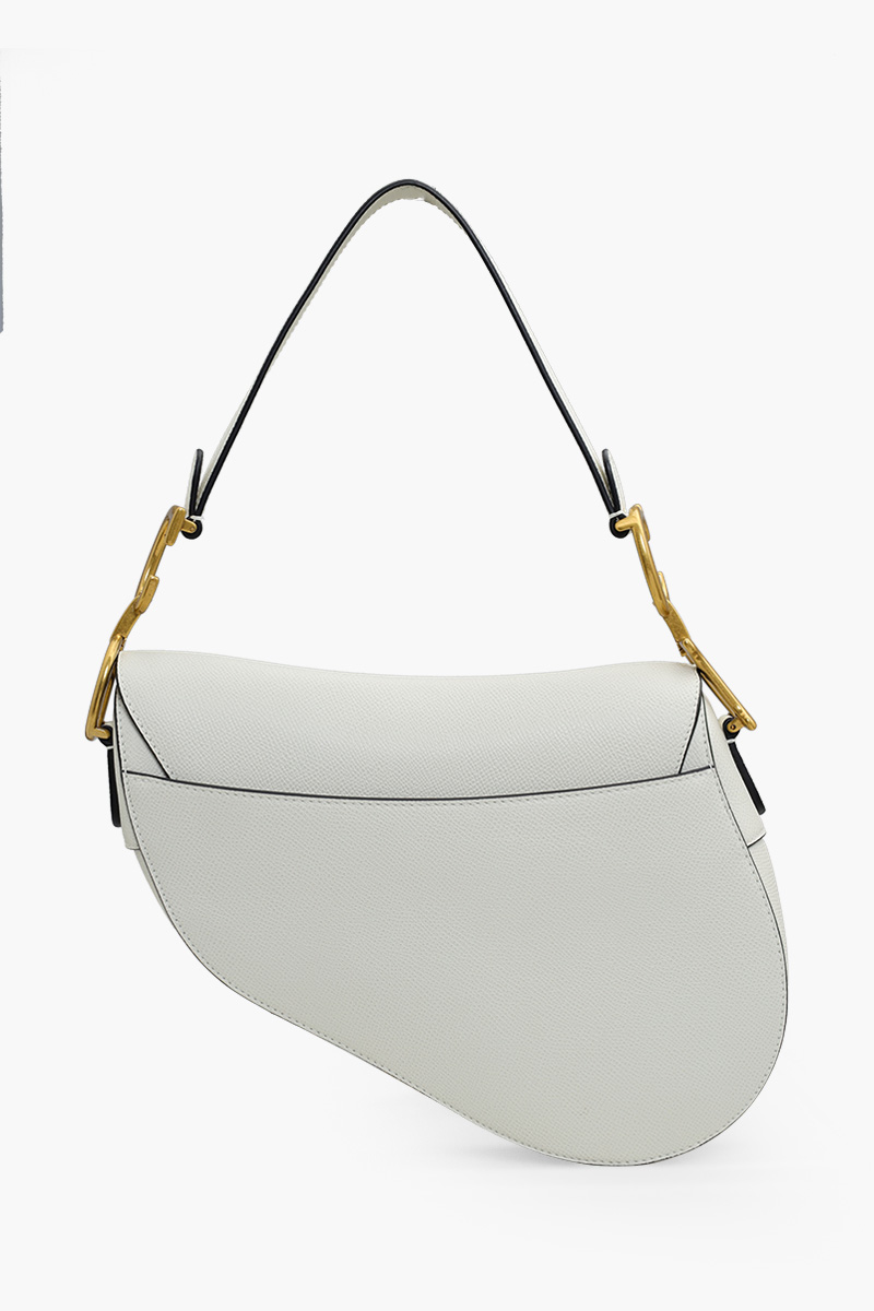 CHRISTIAN DIOR Saddle Shoulder Bag in Latte Grained Calfskin 1