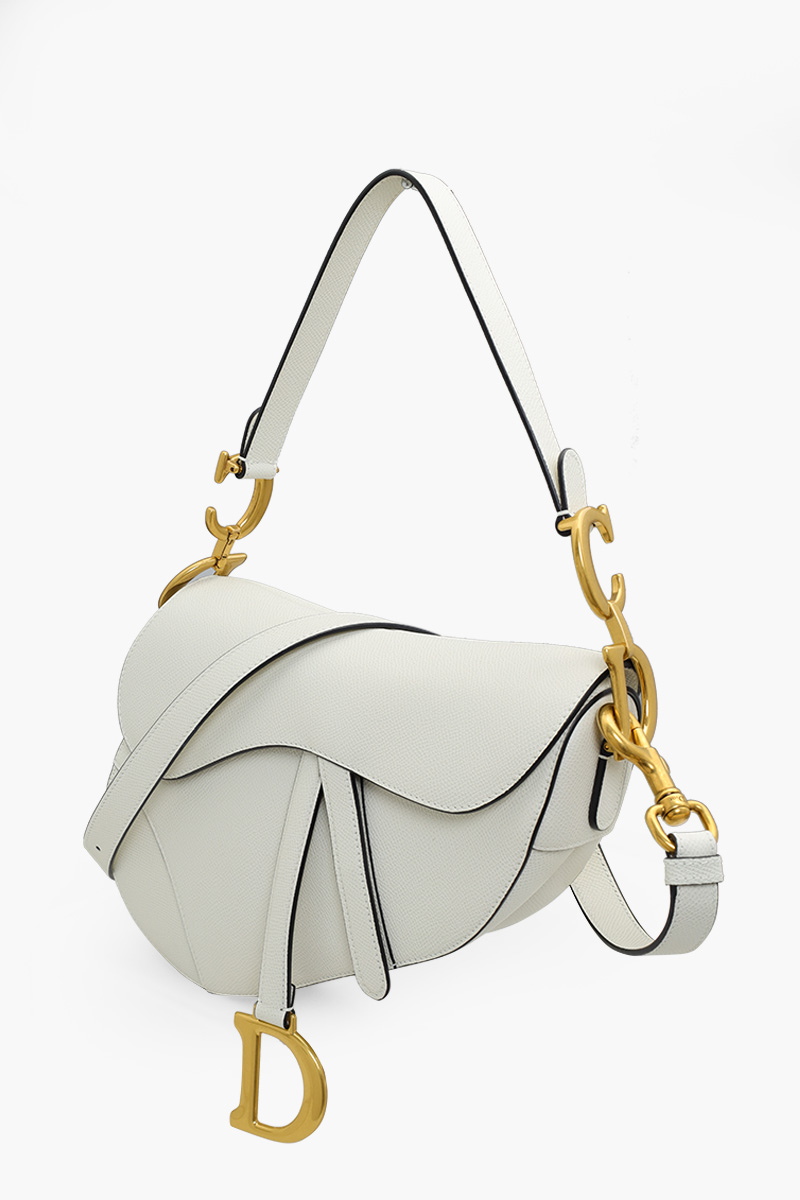 CHRISTIAN DIOR Saddle Shoulder Bag in Latte Grained Calfskin 2