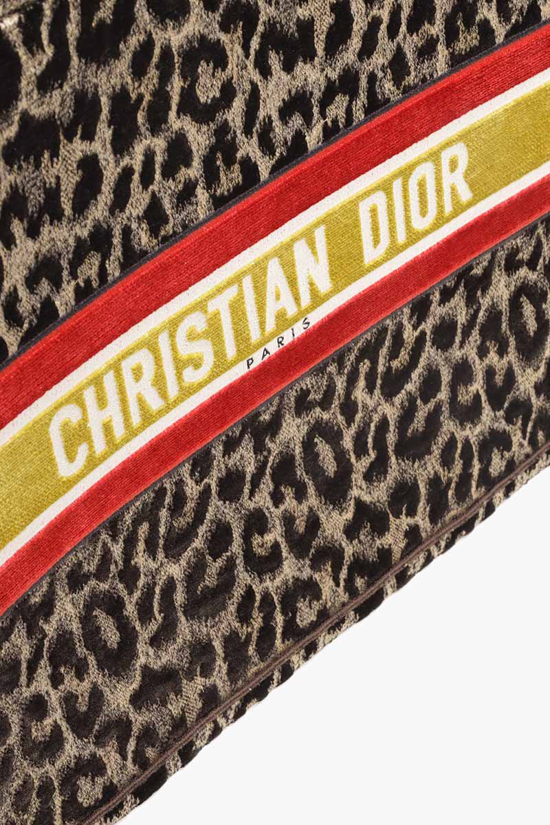 CHRISTIAN DIOR Book Tote Mizza Embroidery Bag in Beige  Multicolor Velvet 3