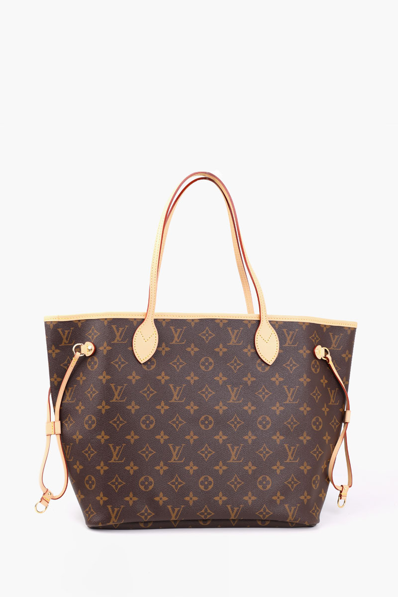 LOUIS VUITTON Neverfull MM Tote Bag in Brown/Cherry Red Monogram Canvas 0