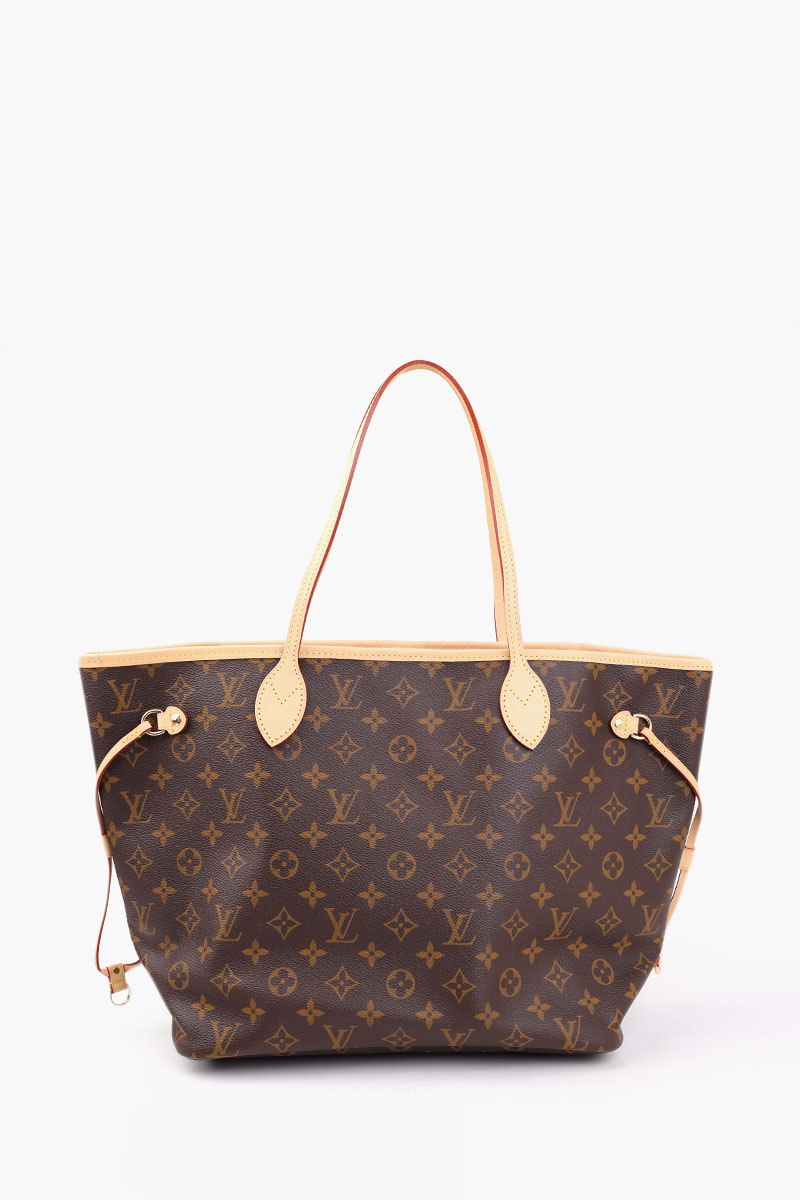 LOUIS VUITTON Neverfull MM Tote Bag in Brown/Cherry Red Monogram Canvas 3