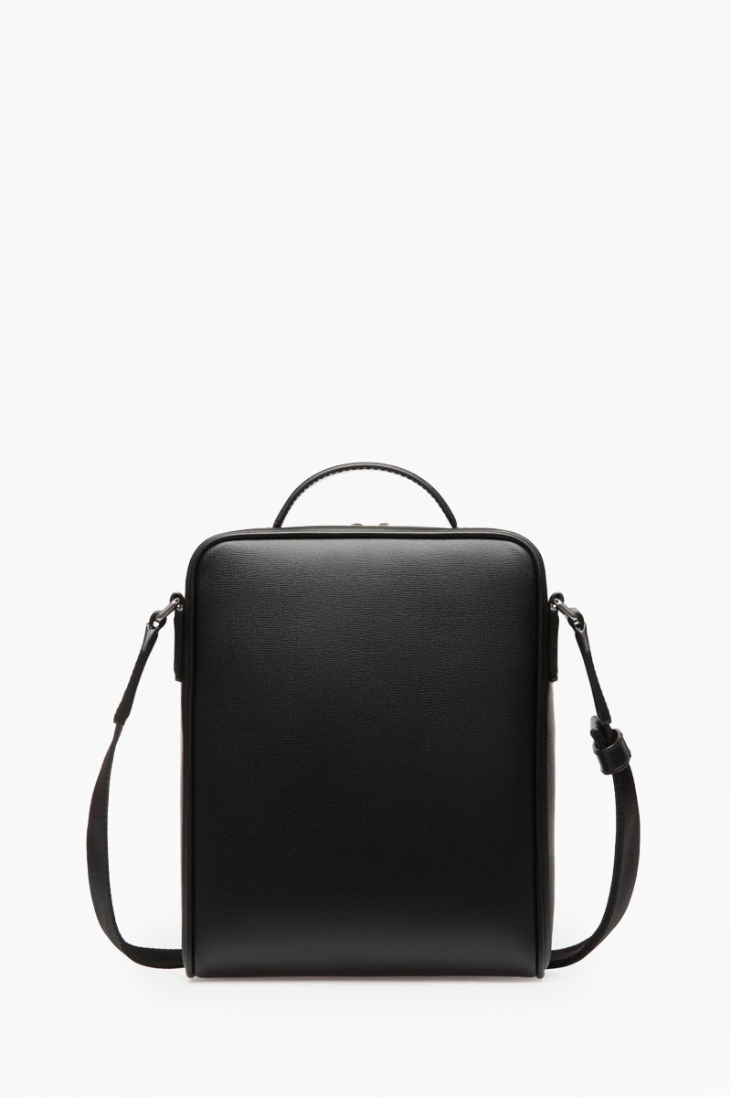 BALLY Mythos Crossbody Bag in Black Bovine Leather with Stripe 2