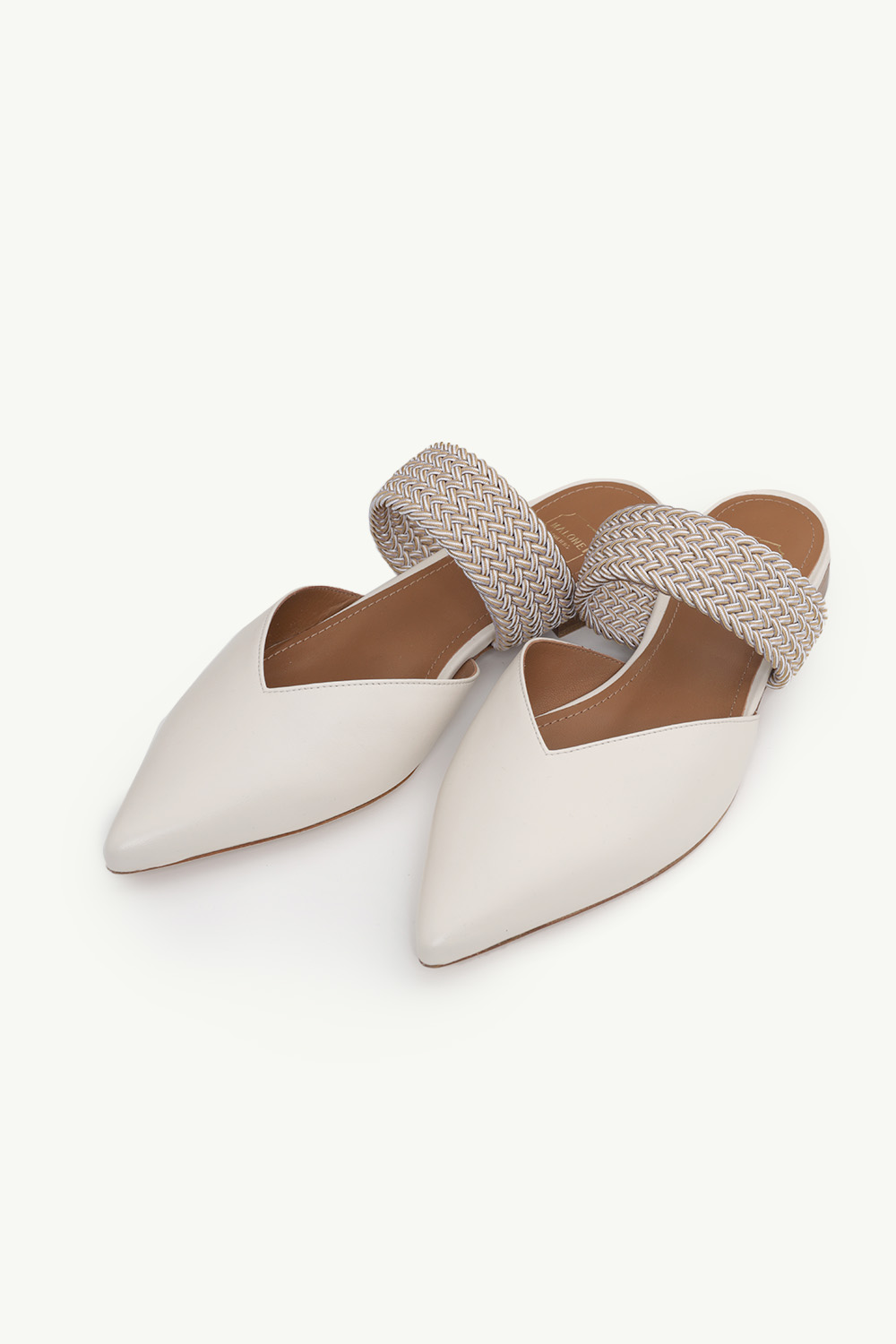 MALONE SOULIERS Maisie Mules in Cream/Beige Nappa Leather 1