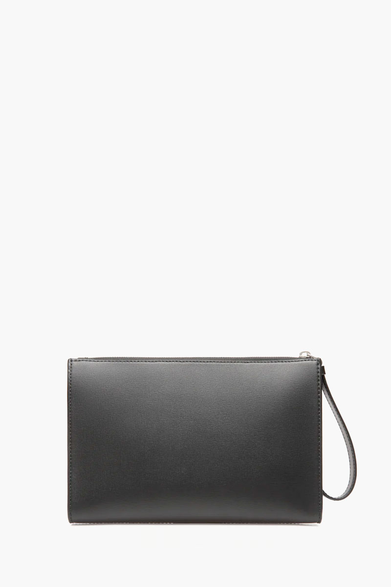 BALLY Mythos Clutch in Black Calf Leather with Stripe 1